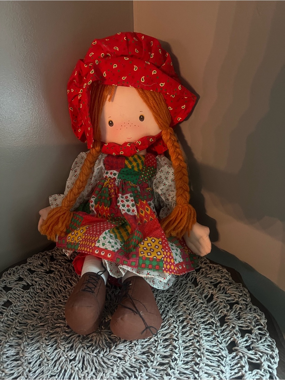 Vintage Holly Hobbie doll 1988 patchwork stuffed